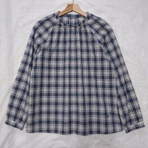 Croto Check Blouse Long Sleeve Size M
